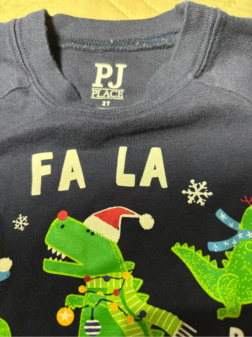 Children’s Place 2T Navy Holiday Dino Pajama Set